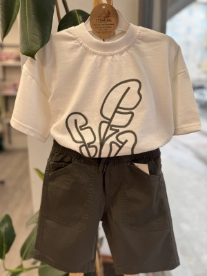 Haki Kot Şortlu Takım 3-6 yaş