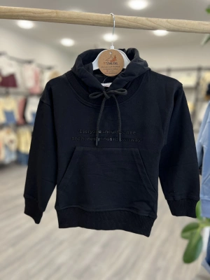 Kapüşonlu Siyah Sweatshirt(3-7 yaş)