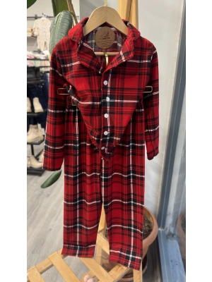 Kırmızı Çizgili Yetişkin Pijama Takımı (M-XXL beden) -24.11.2025 kargo çıkış tarihi