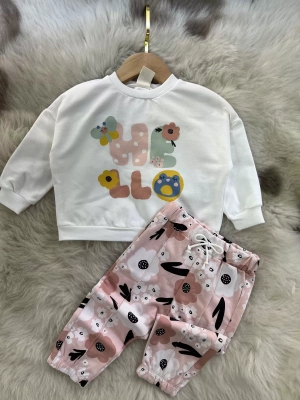 Mevsimlik Oversize Bebek Takım Beyaz