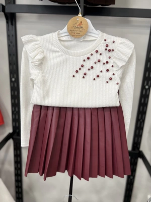 İncili Deri Etekli Takım