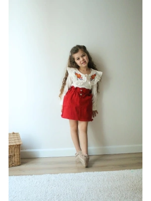 Kırmızı Kot Etekli Takım(4-6 yaş)