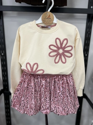 Paletli Balon Etekli Pembe Takım