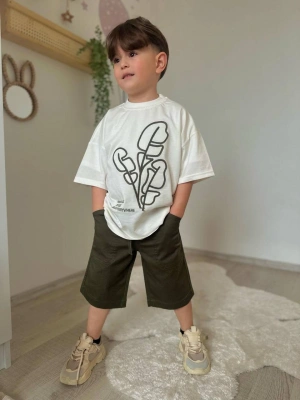 Haki Kot Şortlu Takım