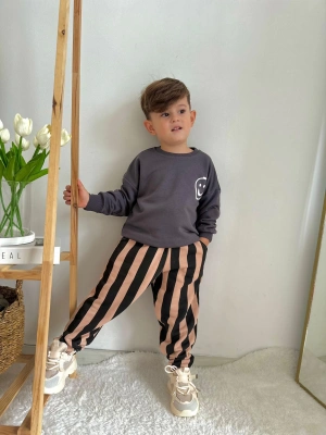 Şalvar Pantolonlu Takım Füme