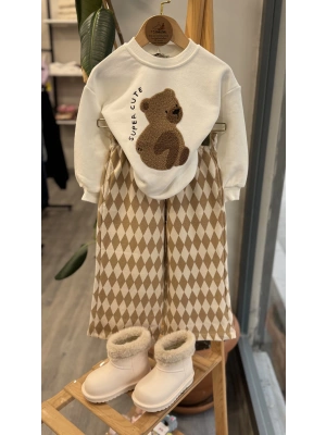 Ayıcıklı Unisex Geniş Paçalı Takım (2-8 yaş)