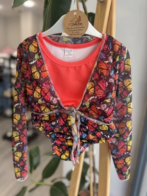 Üçlü Bikini Takımı Nar Çiçeği