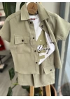 Üçlü Gabardin Ceketli Takım