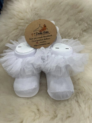 Beyaz Tüllü Çorap