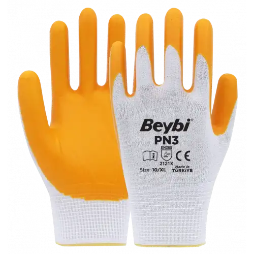 Beybi Pn 3 Polyester Örme Nitril İş Eldiveni