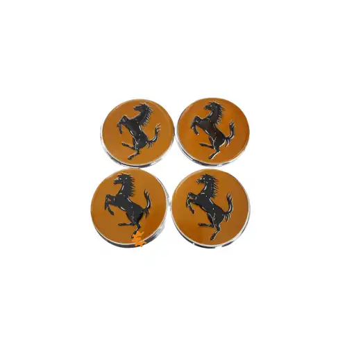 Jant Göbeği Arma Ferrari Alüminyum 60 mm 4lü Set Sarı Krom