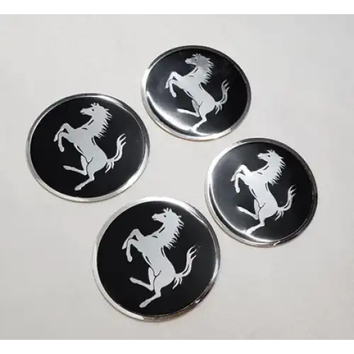 Jant Göbeği Arma Ferrari Alüminyum 60 mm 4lü Set Siyah Krom