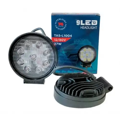 Tas 9 Led Yuvarlak Çalışma Lambası Kalın 12-80v 27w