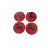 Jant Göbeği Arma Ferrari Alüminyum 60 mm 4lü Set Kırmızı Krom