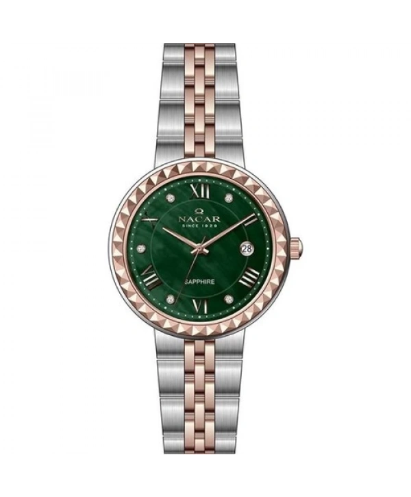 Nacar NC34-39B716-ENMS Çelik Kordon 5 Atm  Suya Dayanıklı Bakır-Metal Renk Kadın Kol Saati