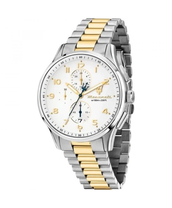 Maserati R8873624003 10 Atm Suya Dayanıklı Quartz Çelik Kordonlu Altın-Metal Erkek Kol Saati