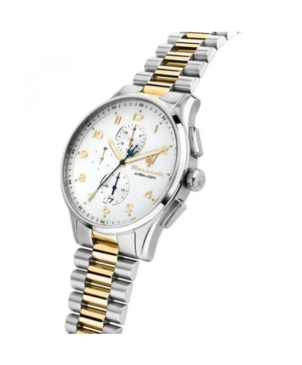 Maserati R8873624003 10 Atm Suya Dayanıklı Quartz Çelik Kordonlu Altın-Metal Erkek Kol Saati