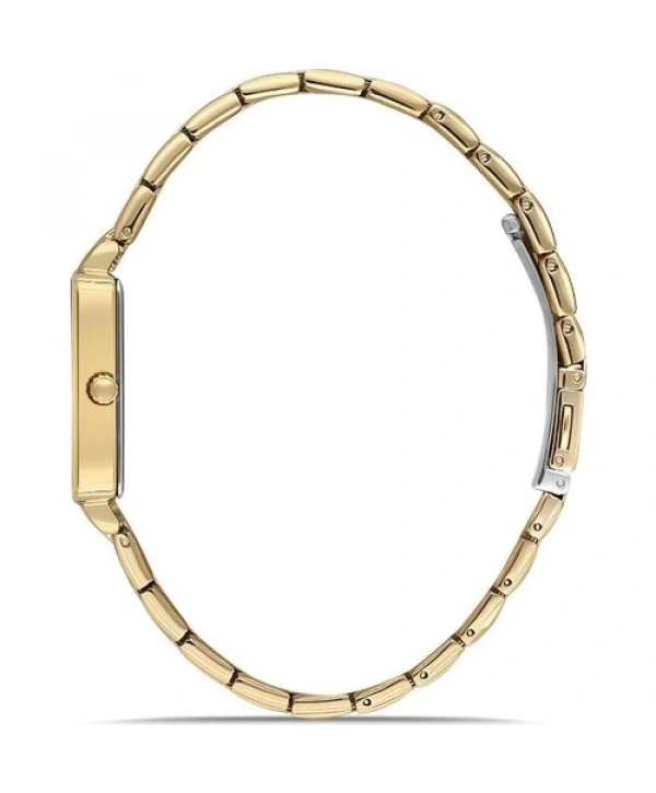 Dice Kayek DK.1.AG1381.07 Dikdörtgen Kadran Çelik Kordon Çelik Kasa 3 Atm Suya Dayanıklı Altın Renk Kadın Kol Saati