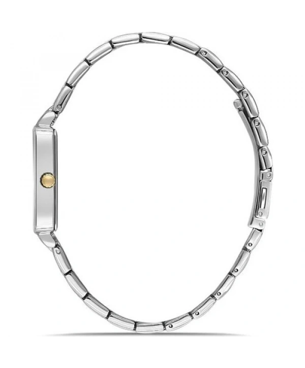 Dice Kayek DK.1.AG1381.04 Dikdörtgen Kadran Çelik Kordon Çelik Kasa 3 Atm Suya Dayanıklı Metalik-Altın Renk Kadın Kol Saati