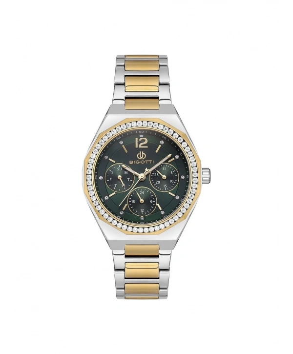 Bigotti BG.1.10538-4 Tüm Fonksiyonları Aktif Çelik Kordonlu Metalik Renk Kadın Kol Saati