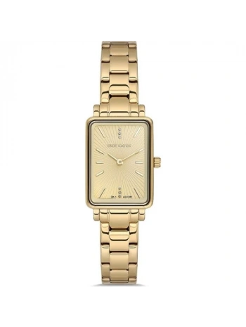 Dice Kayek DK.1.AG1381.08 Dikdörtgen Kadran Çelik Kordon Çelik Kasa 3 Atm Suya Dayanıklı Altın Renk Kadın Kol Saati