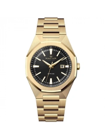 Nacar NC08-29430494-DBM Safir Çizilmez Cam Suya Dayanıklı Altın Renk Erkek Kol Saati