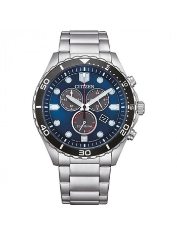 Citizen AT2560-84L Quartz Çelik Gri Mavi Kadran 43 mm Erkek Kol Saati