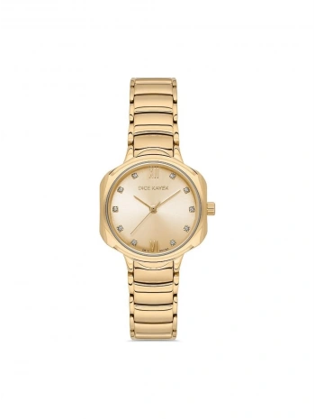 Dice Kayek DK.1.AG1345.08 Swarovski Taşlı Çelik Kordonlu Altın Renk Kadın Kol Saati