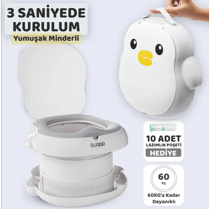 Guqqo Katlanabilir Penguen Lazımlık, Portatif Bebek Tuvaleti, Seyahat ve Tuvalet Eğitim Lazımlığı