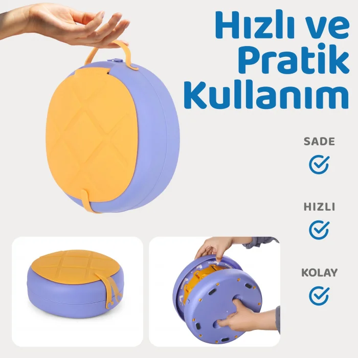 Guqqo Lazımlık Portatif Katlanabilir Taşınabilir Çocuk Tuvaleti, 80KG Taşıma Kapasiteli, Tabure, Sarı