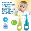 Guqqo Silikon Bebek Mama Kaşığı Seti, Diş Kaşıyıcı Uçlu, 2’li Set, Gıda Sınıfı BPA İçermez, BLW Uyumlu, Mavi Yeşil