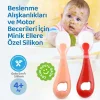 Guqqo Silikon Bebek Mama Kaşığı Seti, Diş Kaşıyıcı Uçlu, 2’li Set, Gıda Sınıfı BPA İçermez, BLW Uyumlu, Kırmızı Pembe