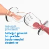 Guqqo Silikon Bebek Mama Kaşığı Seti, Diş Kaşıyıcı Uçlu, 2’li Set, Gıda Sınıfı BPA İçermez, BLW Uyumlu, Kırmızı Pembe