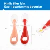 Guqqo Silikon Bebek Mama Kaşığı Seti, Diş Kaşıyıcı Uçlu, 2’li Set, Gıda Sınıfı BPA İçermez, BLW Uyumlu, Kırmızı Pembe