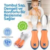 Guqqo Bebek Çatal Kaşık Seti, Paslanmaz Çelik, BLW (Turuncu)