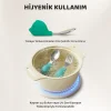 Guqqo Bebek Silikon Saplı Çelik Kaşık Çatal Seti, 304, BLW, Balık Desen, Taşıma Kutulu, Yeşil
