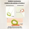 Guqqo Bebek Çatal Kaşık Seti, Paslanmaz Çelik, Silikon Saplı, Pudra Yeşil