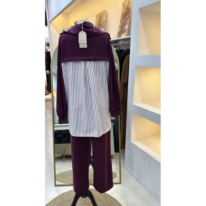 Nuss 1075 Pantolonlu Takım - mürdüm