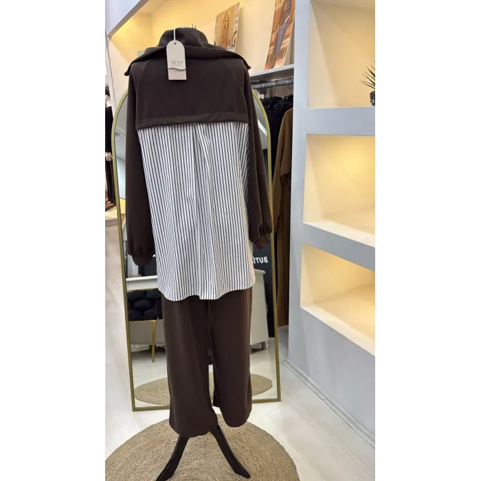 Nuss 1075 Pantolonlu Takım - kahve