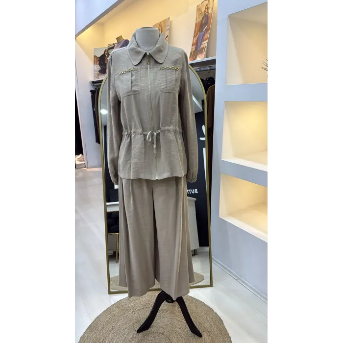 Nuss Pantolonlu Takım 1049 bej