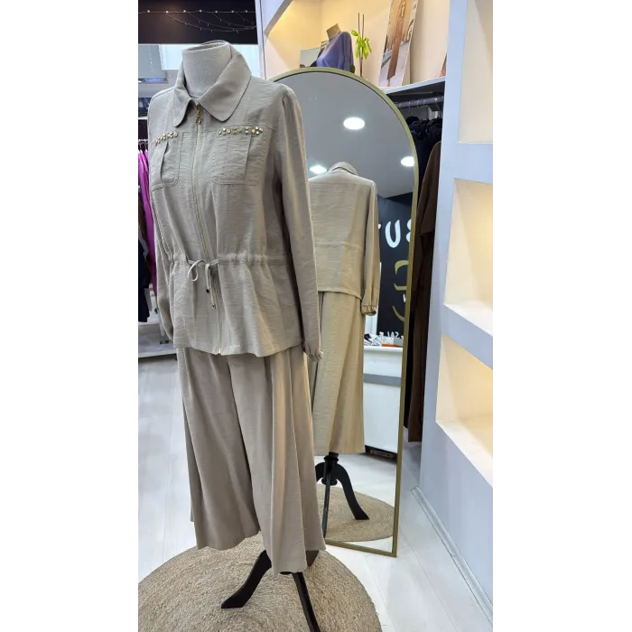 Nuss Pantolonlu Takım 1049 bej