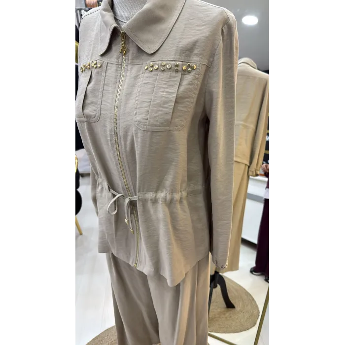 Nuss Pantolonlu Takım 1049 bej