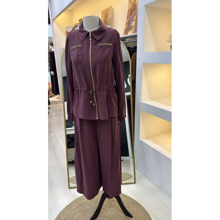 Nuss Pantolonlu Takım 1049 bordo