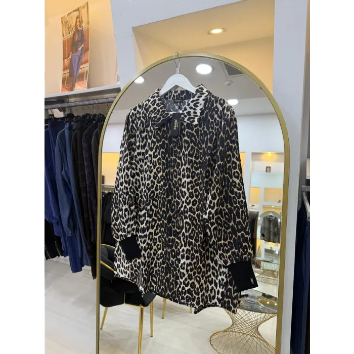 İnvee Gömlek 7187 DESENLİ Siyah -