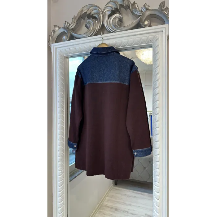 İnvee  Denim Detaylı Gömlek Ceket 7203 MURDUM