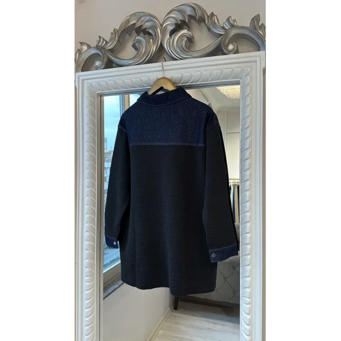 İnvee  Denim Detaylı Gömlek Ceket 7203 ANTRASİT
