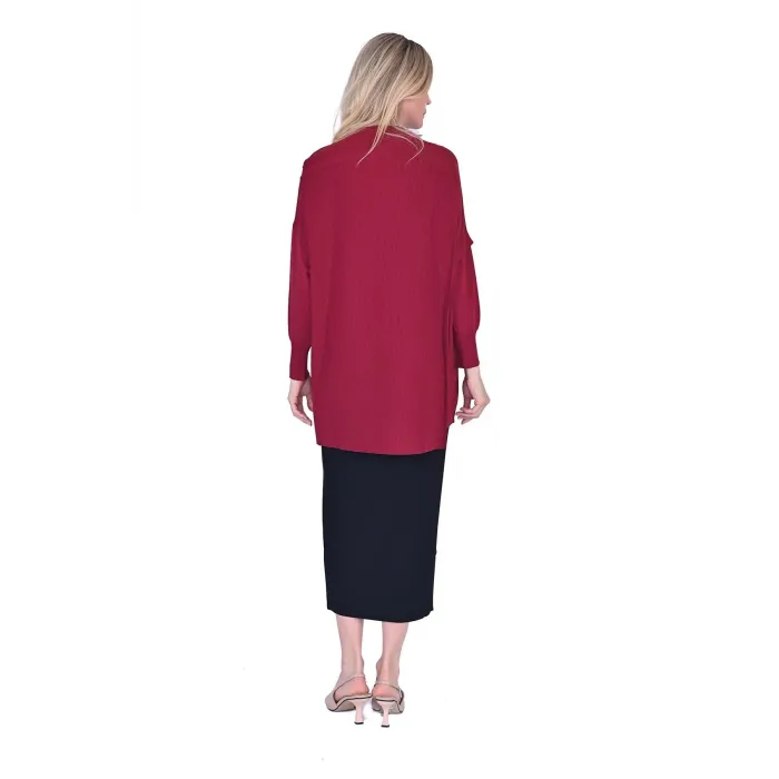 İnvee Omzu Şifonlu Tunik 6250 BORDO