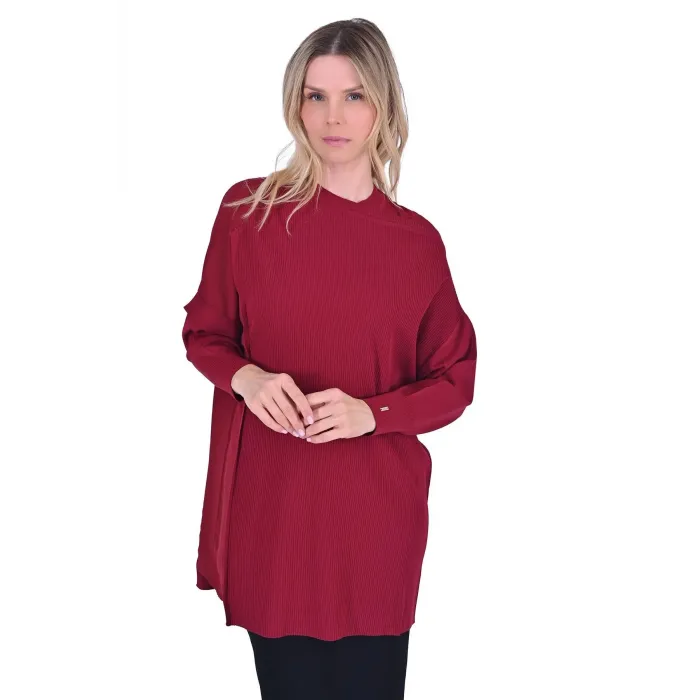 İnvee Omzu Şifonlu Tunik 6250 BORDO