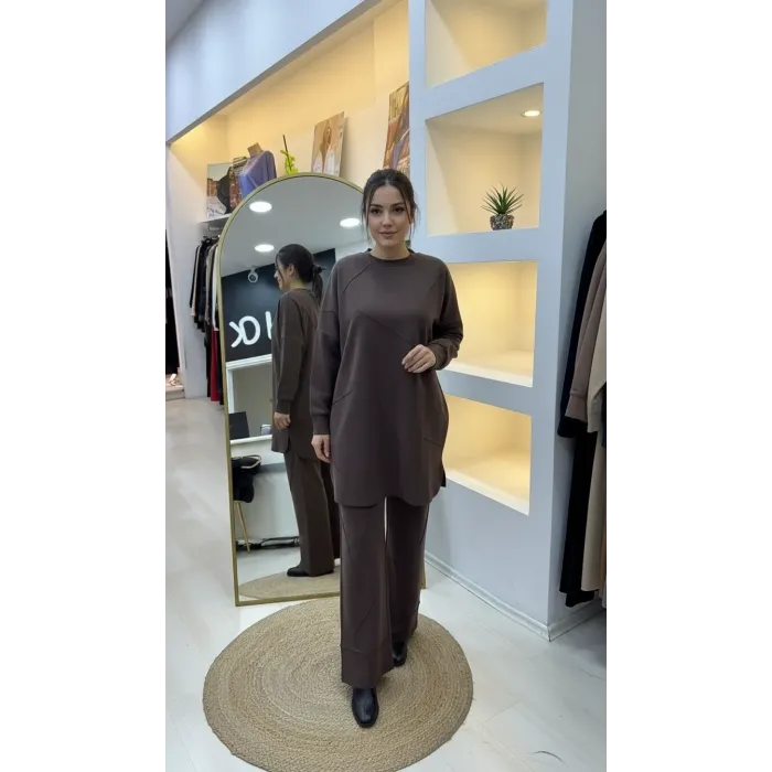 invee modal kumaş takim 7239 KAHVE