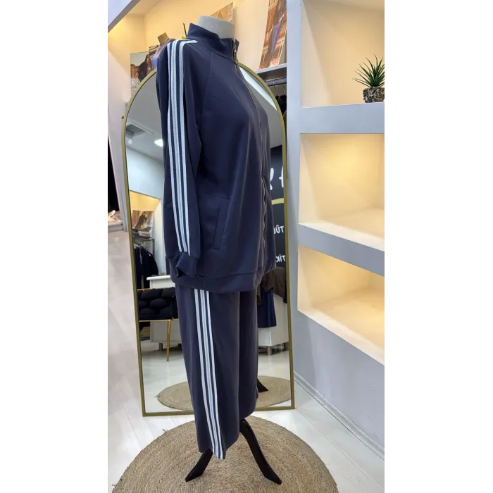 Nuss 1092 Şerit Desenli Pantolonlu Takım - LACİ